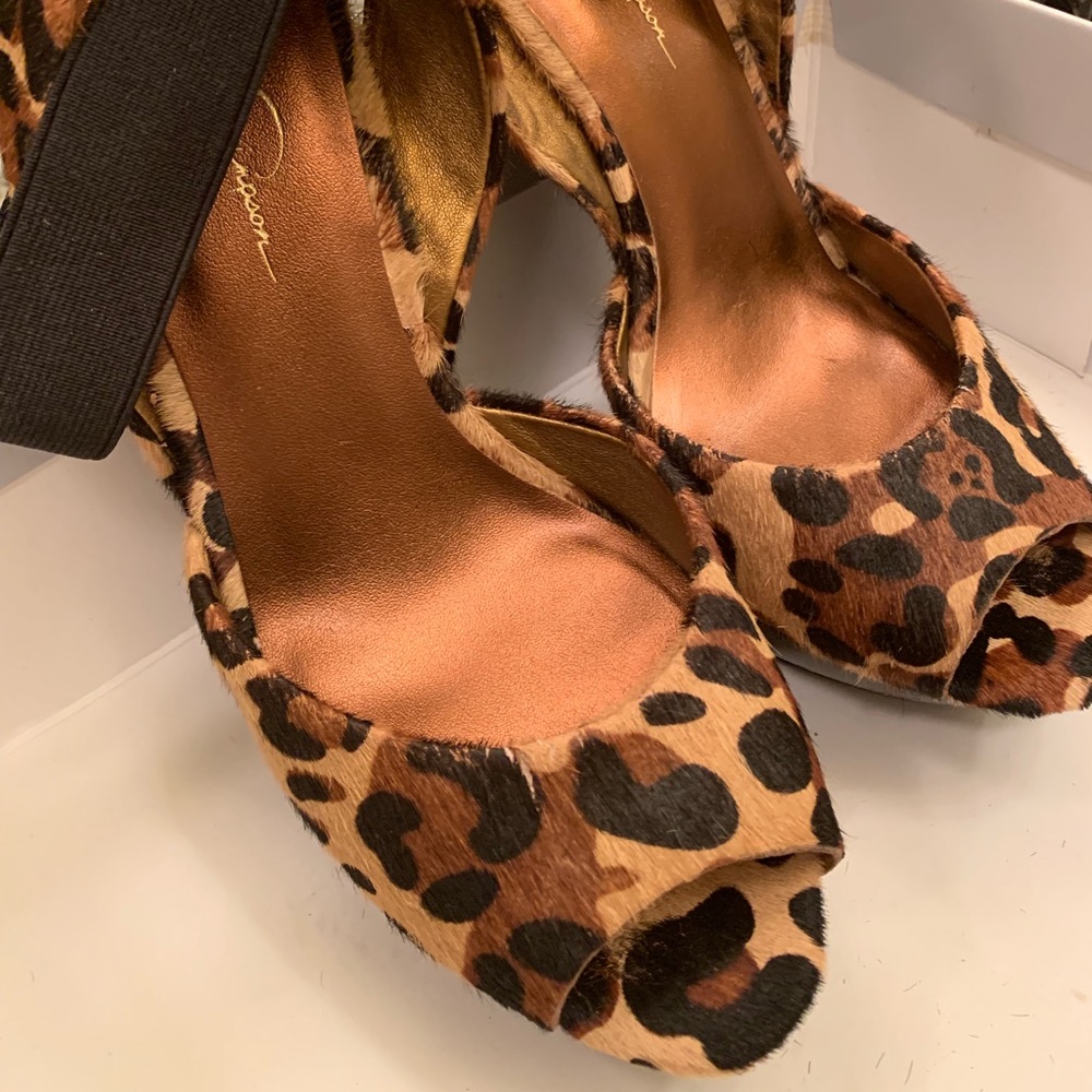 Size 10 Jessica Simpson Pony Hair Leopard Heels